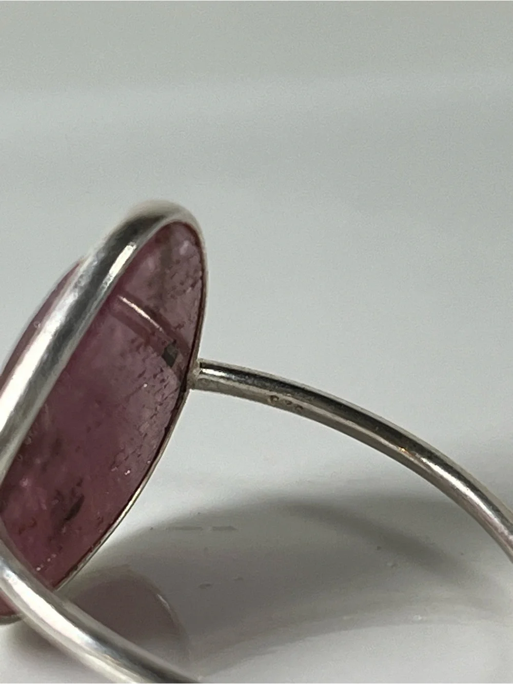 Solid Sterling Silver 925 Ruby Corundum Gemstone Flat Stacker Ring Size 11.5